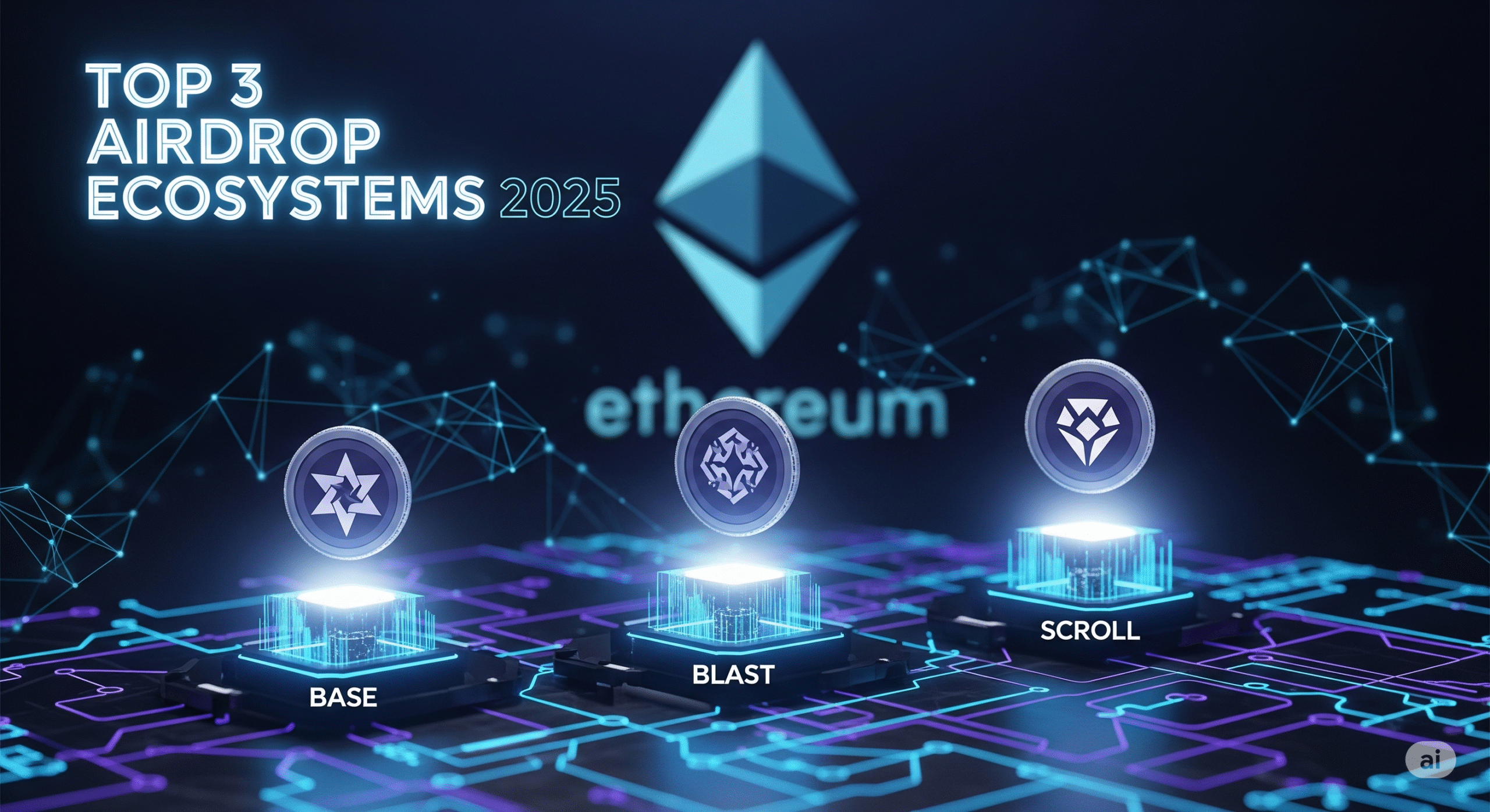 Top 3 Crypto Ecosystems with the Highest Airdrop Potential in 2025 (Base, Blast, Scroll)
